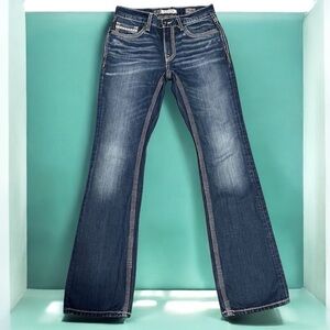 BKE Fulton Bootcut Jeans Men's 30x34 Blue Medium Wash Thick Stitch